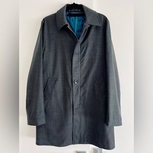 Paul Smith ‘Green Storm System’ Wool Mac w/ Detachable Gilet. Size M. Black.